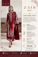 ZAIB Lawn Three Piece – TFS 034